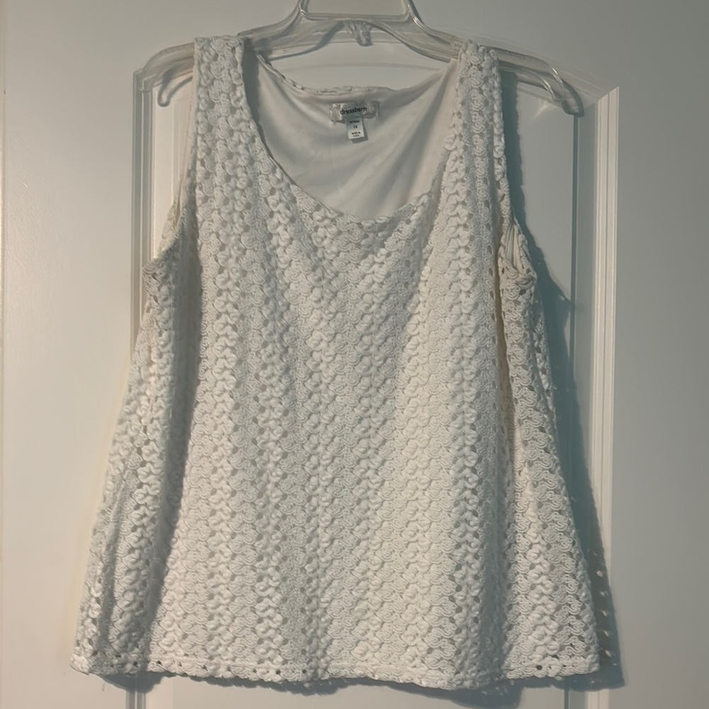 White Textured Sleeveless Top